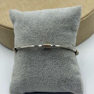 Sophisticated Carl art Sterling Silver and Gold tone bangleBracelet
